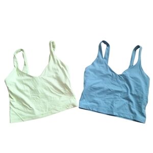 Lululemon Cropped Athleisure Tank Top in Light Blue and Light Green 4